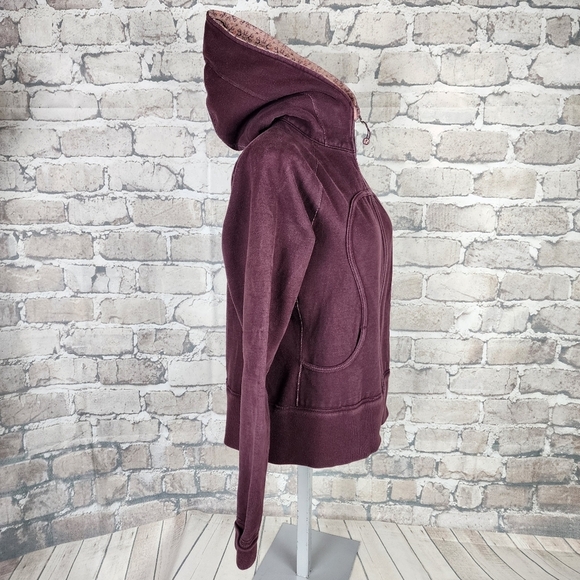 Lululemon Reversible  Scuba Hoodie Classic Remix Burgundy/Pink Pattern 2in1 - Picture 4 of 14